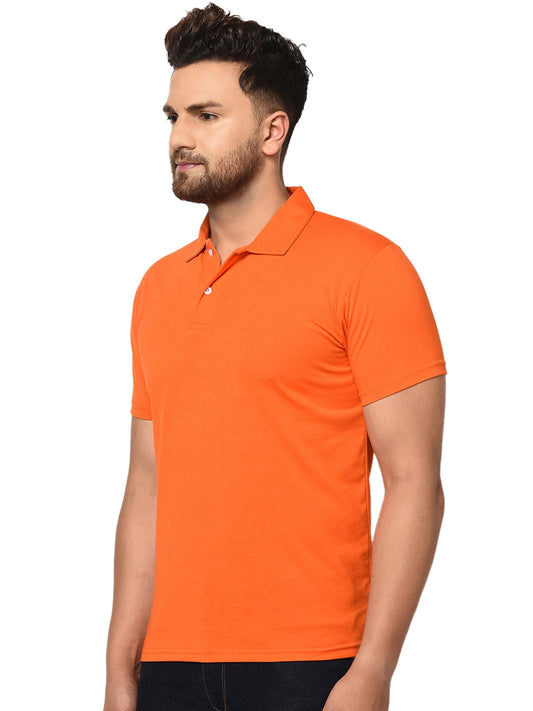 5.0 ⭐⭐⭐⭐⭐Cotton Blend Solid Half Sleeves Mens Polo T-Shirt