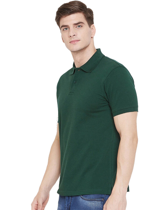 5.0⭐⭐⭐⭐⭐Cotton Blend Solid Half Sleeves Mens Polo Neck T-Shirt (Pack of 4)