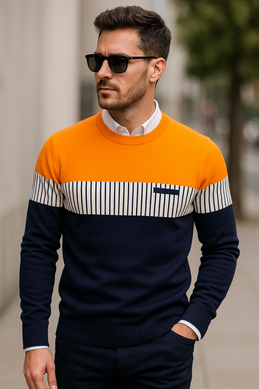 5.0 ⭐⭐⭐⭐⭐ TRYTHIS Cotton Stripes Full Sleeves Round Neck Mens T-Shirt