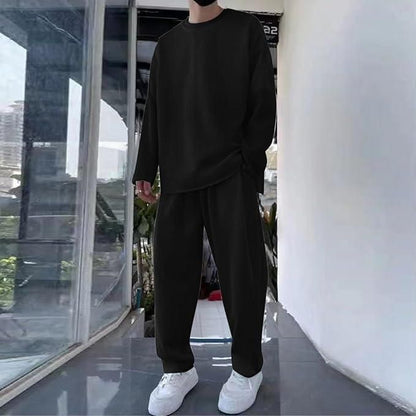 5.0⭐⭐⭐⭐⭐ Men's Solid Round Neck Co-ord Set
