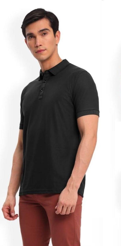 4.9 ⭐⭐⭐⭐⭐ Poly Cotton Solid Half Sleeves Mens Polo T-shirt (Pack of 3)