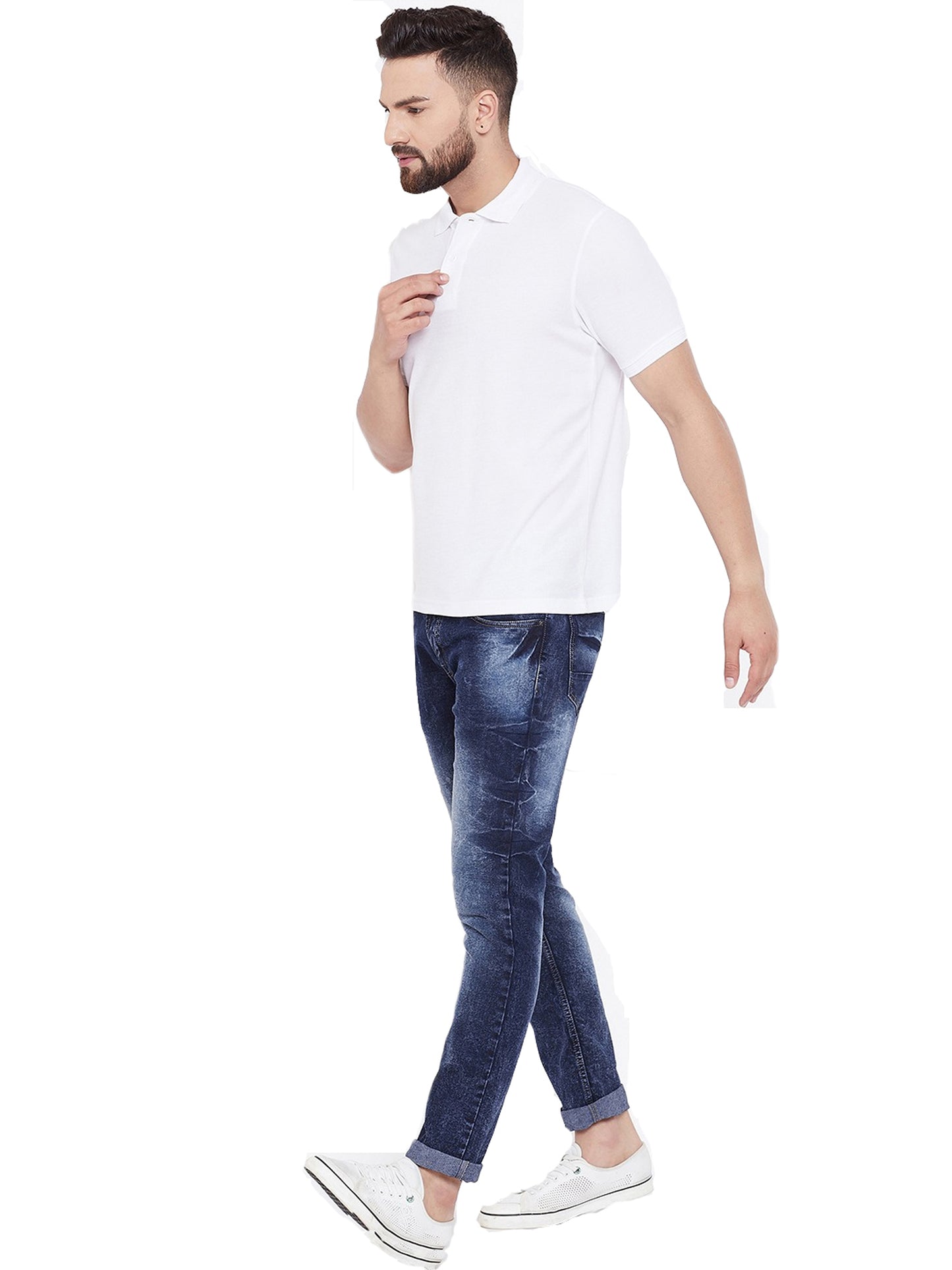5.0⭐⭐⭐⭐⭐ Cotton Blend Solid Half Sleeves Mens Polo Neck T-Shirt (Pack of 4)