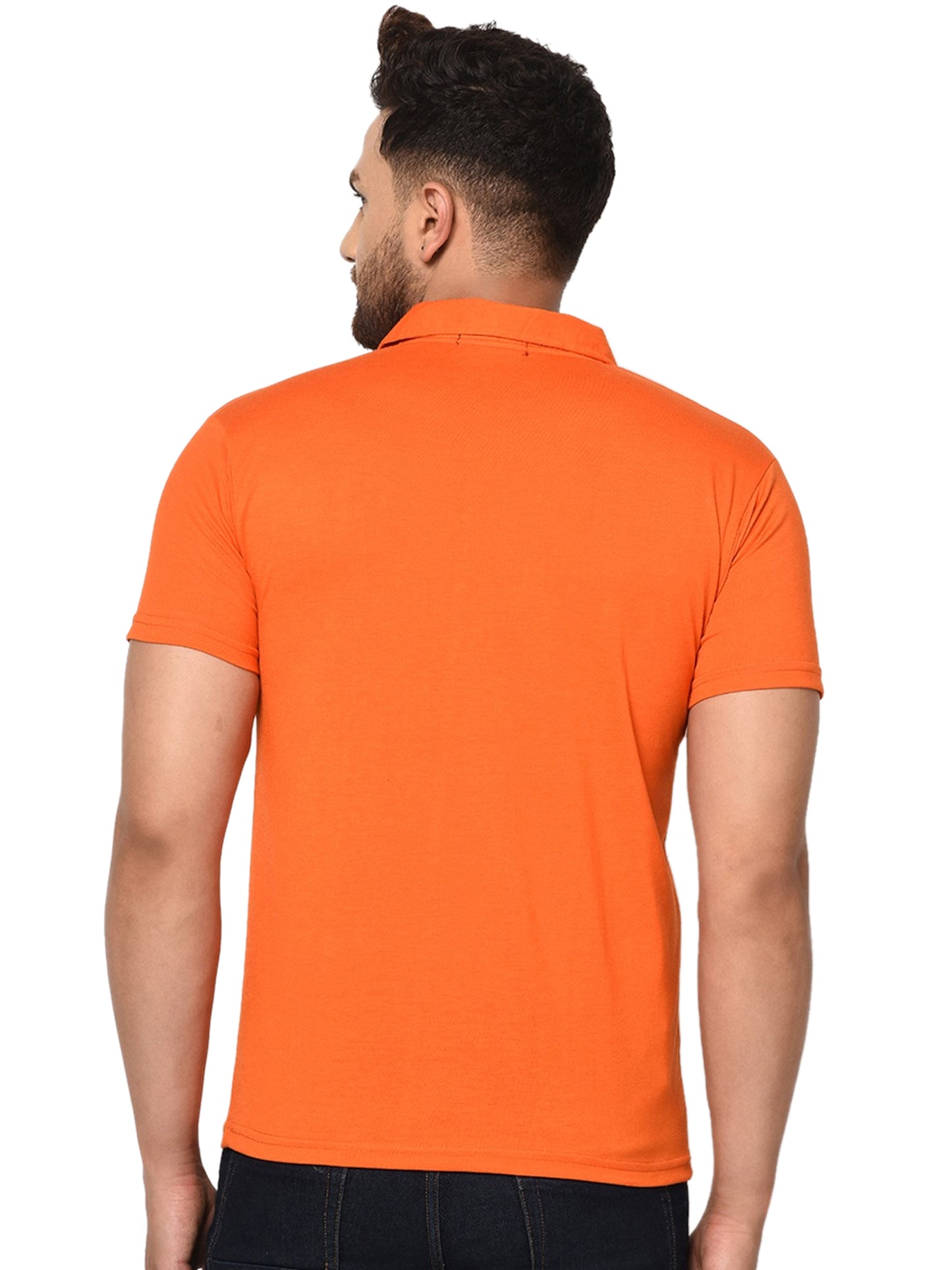5.0 ⭐⭐⭐⭐⭐Cotton Blend Solid Half Sleeves Mens Polo T-Shirt