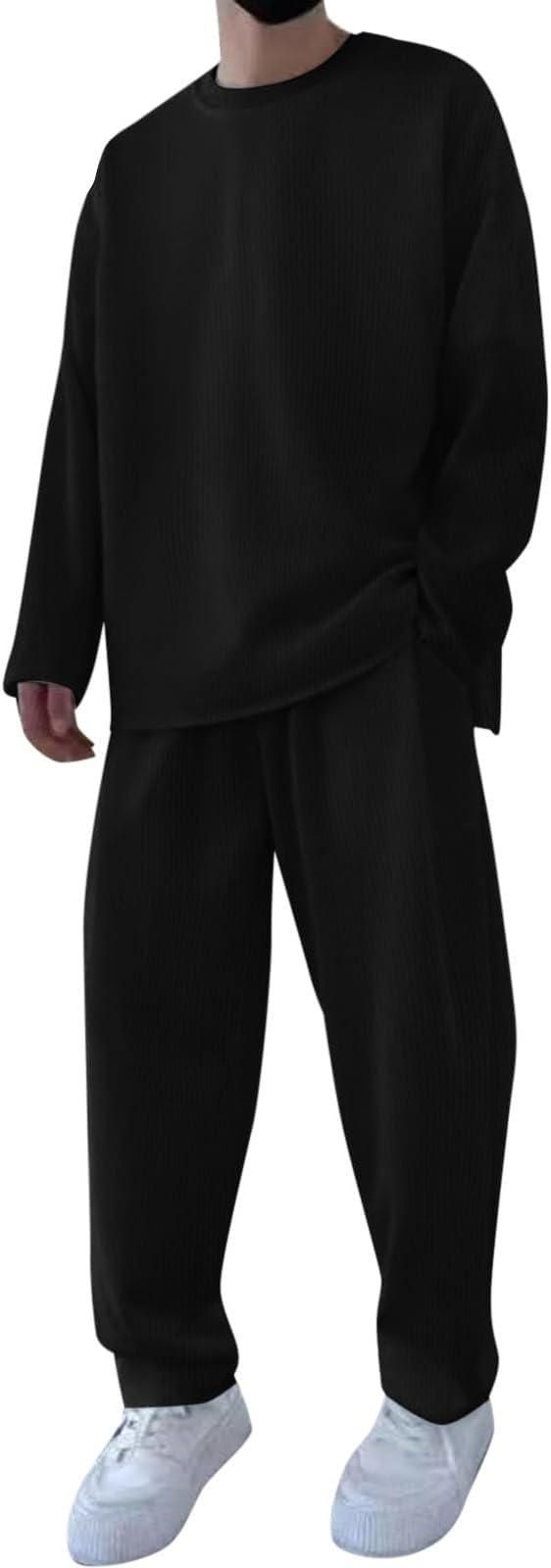 5.0⭐⭐⭐⭐⭐ Men's Solid Round Neck Co-ord Set