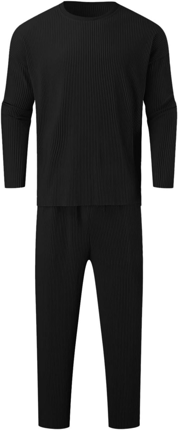 5.0⭐⭐⭐⭐⭐ Men's Solid Round Neck Co-ord Set
