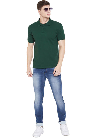 5.0⭐⭐⭐⭐⭐Cotton Blend Solid Half Sleeves Mens Polo Neck T-Shirt (Pack of 4)