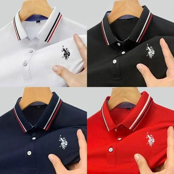 5.0 ⭐⭐⭐⭐⭐Men's Solid Half Sleeves Polo Neck T-Shirt (Pack of 4)