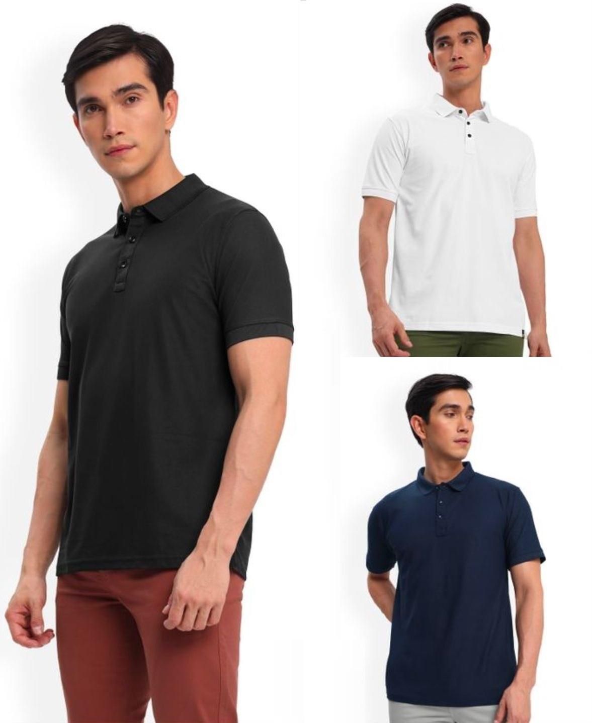4.9 ⭐⭐⭐⭐⭐ Poly Cotton Solid Half Sleeves Mens Polo T-shirt (Pack of 3)