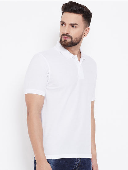 5.0⭐⭐⭐⭐⭐ Cotton Blend Solid Half Sleeves Mens Polo Neck T-Shirt (Pack of 4)