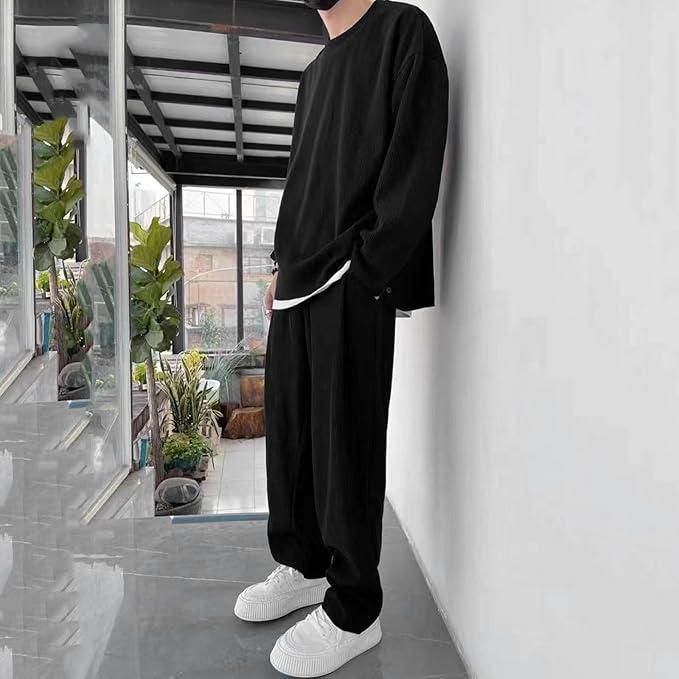 5.0⭐⭐⭐⭐⭐ Men's Solid Round Neck Co-ord Set
