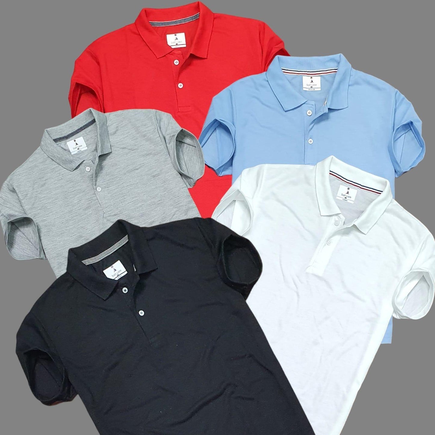 4.9 ⭐⭐⭐⭐⭐ Plane Matty Solid Half Sleeves Mens Polo neck T-Shirt Pack Of 5